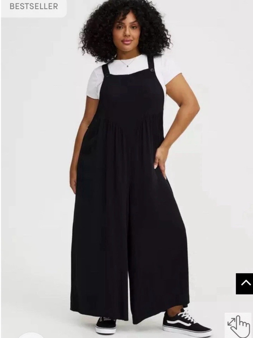 Torrid Black Wide-Leg Overalls Jumpsuit